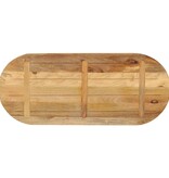 vidaXL Tafelblad ovaal 140x60x3,8 cm massief ruw mangohout