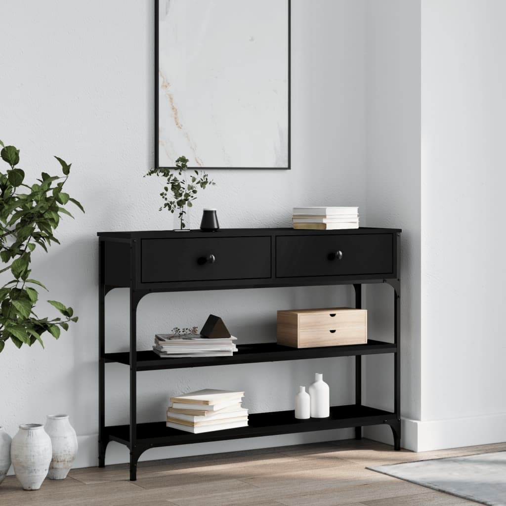 VidaXL Wandtafel 100x25x75 cm bewerkt hout zwart