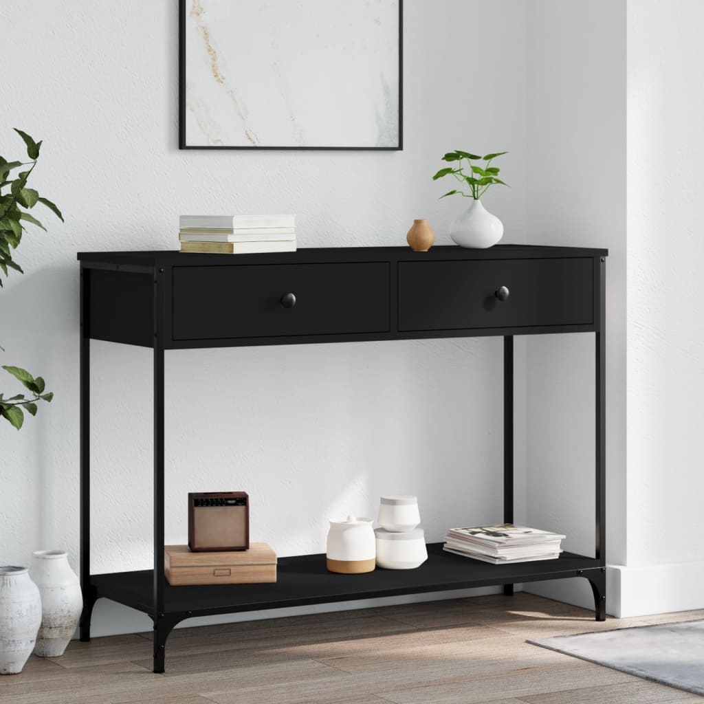 VidaXL Wandtafel 100x34,5x75 cm bewerkt hout zwart