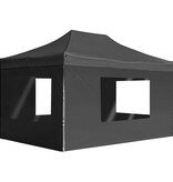 Partytent inklapbaar met wanden 4,5x3 m aluminium antraciet