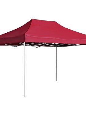 Partytent professioneel inklapbaar 4,5x3 m aluminium wijnrood