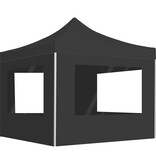 Partytent inklapbaar met wanden 3x3 m aluminium antraciet