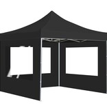 Partytent inklapbaar met wanden 3x3 m aluminium antraciet