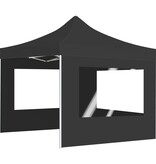 Partytent inklapbaar met wanden 3x3 m aluminium antraciet