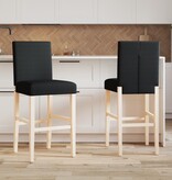 vidaXL Barstoelen 2 st massief rubberhout en stof