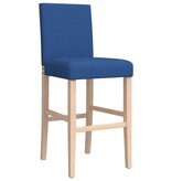 vidaXL Barstoelen 2 st massief rubberhout en stof