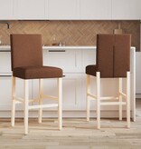 vidaXL Barstoelen 2 st massief rubberhout en stof