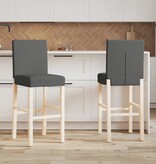 vidaXL Barstoelen 2 st massief rubberhout en stof