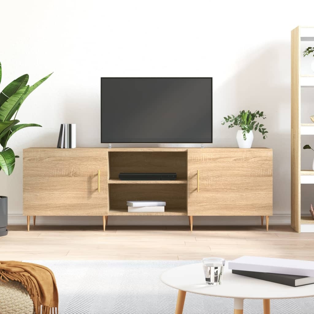 vidaXL Tv-meubel 150x30x50 cm bewerkt hout sonoma eikenkleurig