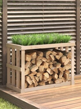 VidaXL Houtblokhouder 108x52x74 cm massief grenenhout