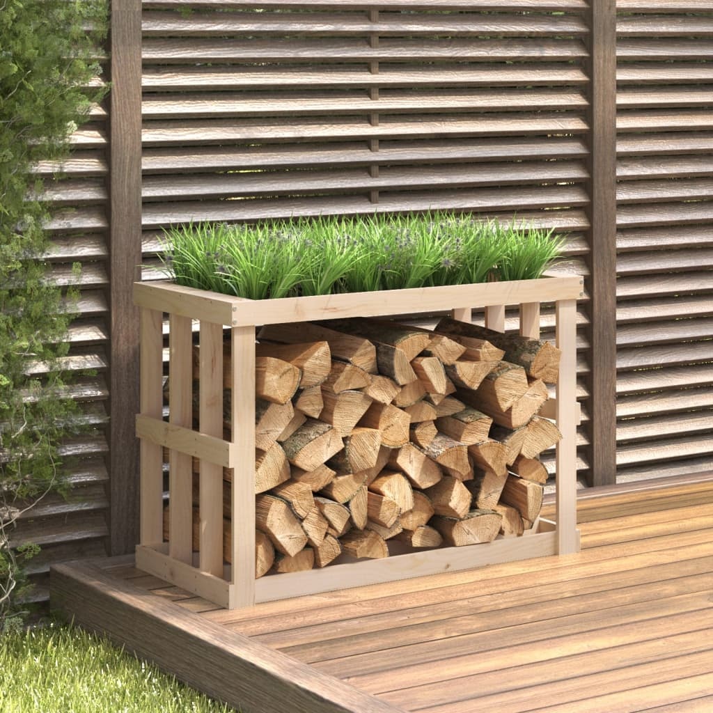 VidaXL Houtblokhouder 108x52x74 cm massief grenenhout
