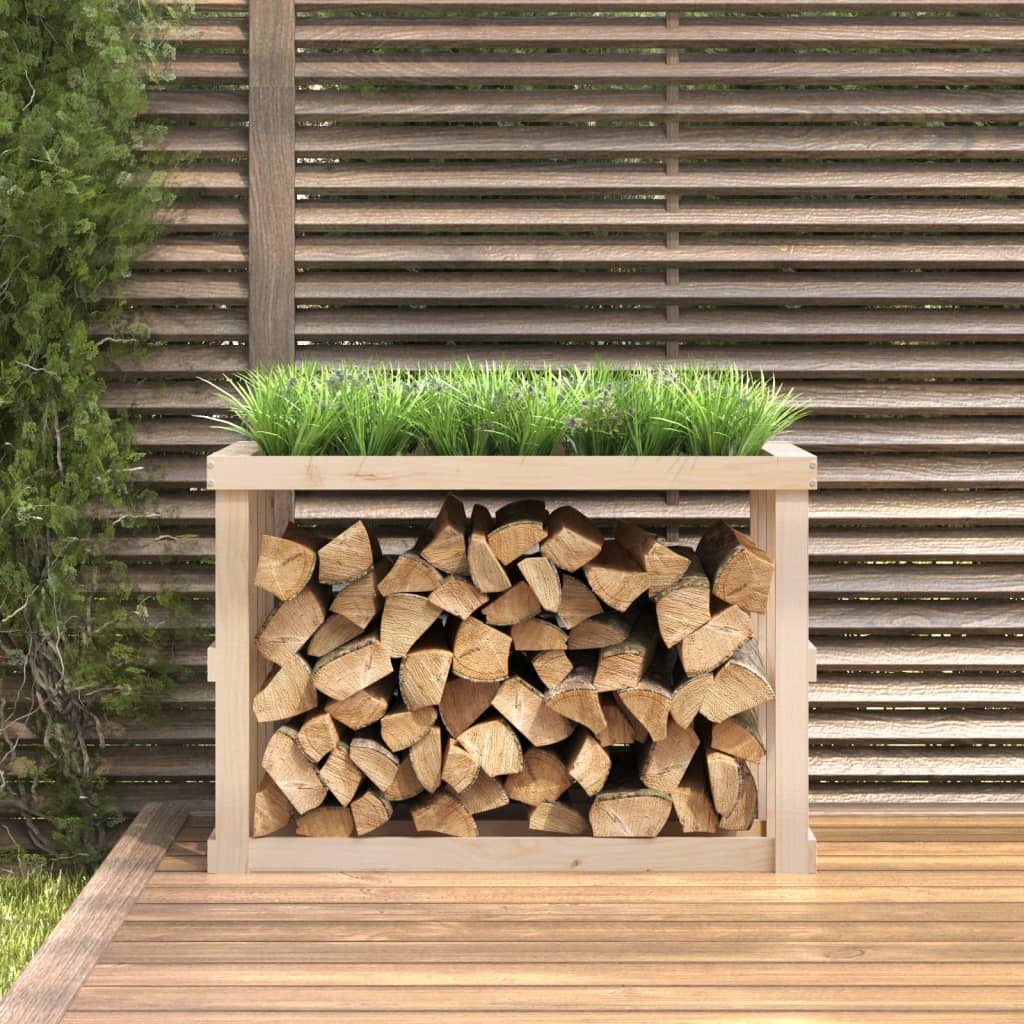 VidaXL Houtblokhouder 108x52x74 cm massief grenenhout