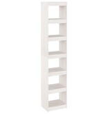 VidaXL Boekenkast/kamerscherm 40x30x199 cm massief grenenhout wit