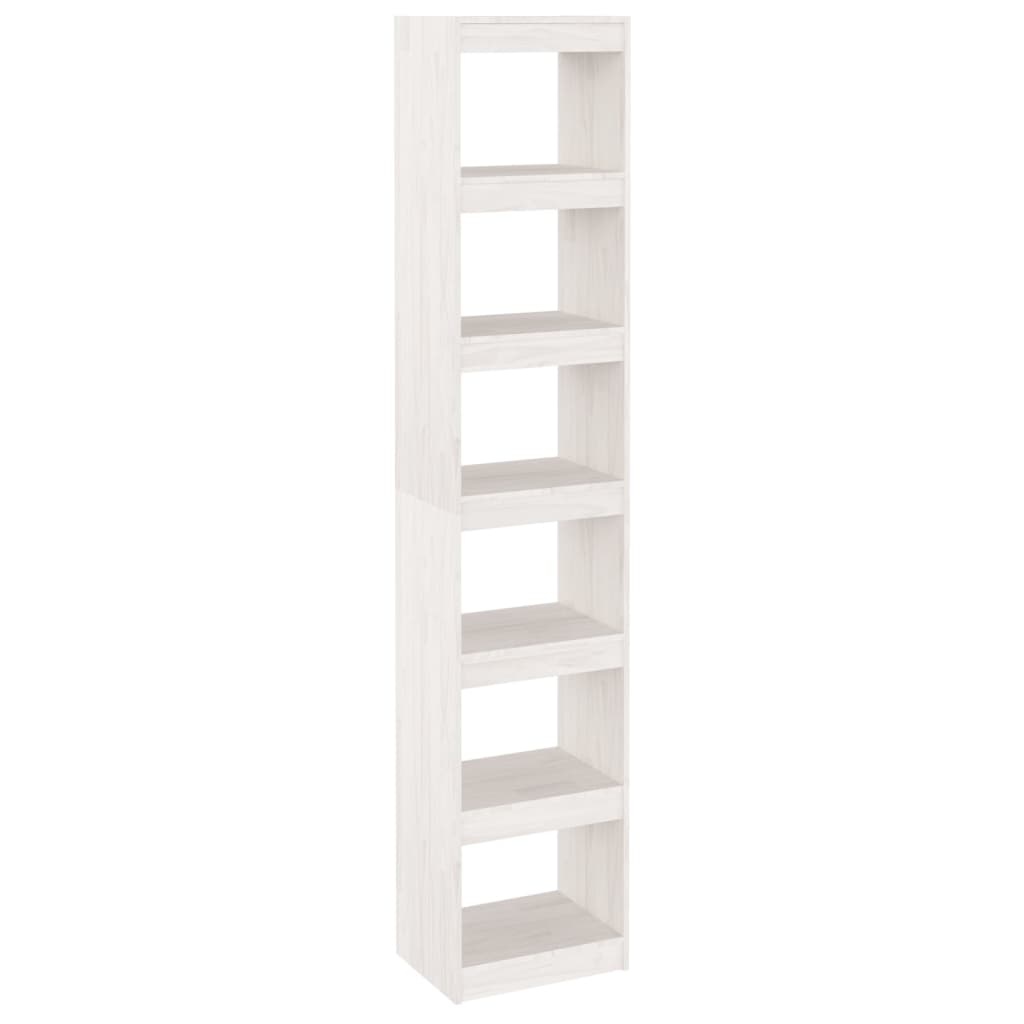 VidaXL Boekenkast/kamerscherm 40x30x199 cm massief grenenhout wit