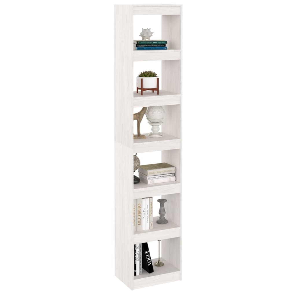 VidaXL Boekenkast/kamerscherm 40x30x199 cm massief grenenhout wit