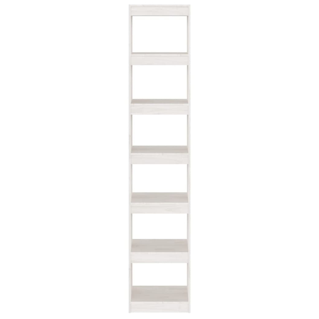 VidaXL Boekenkast/kamerscherm 40x30x199 cm massief grenenhout wit
