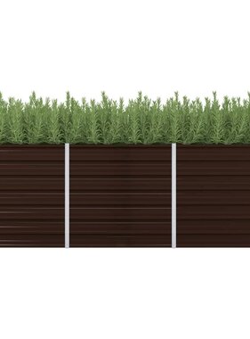 vidaXL Plantenbak verhoogd 240x80x77 cm gegalvaniseerd staal bruin