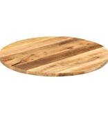 vidaXL Tafelblad rond Ø 70x1,5 cm massief ruw mangohout