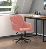 vidaXL Kantoorstoel draaibaar fluweel roze