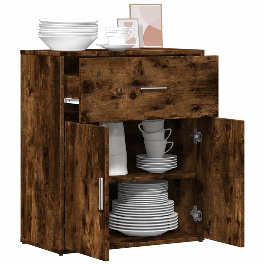 VidaXL Dressoir 60x31x70 cm bewerkt hout gerookt eikenkleurig