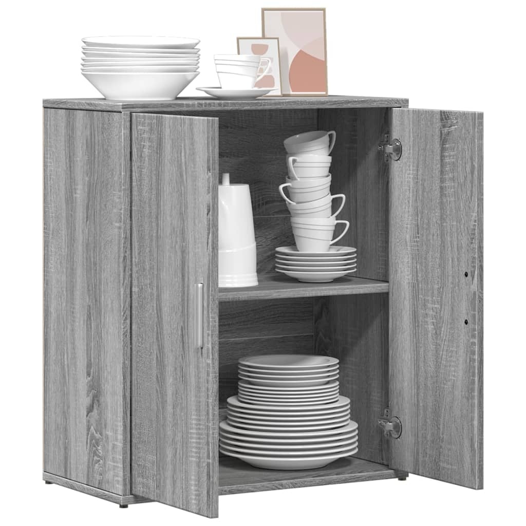 VidaXL Dressoir 60x31x70 cm bewerkt hout grijs sonoma