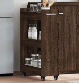 VidaXL Kast met wieltjes 60x22x79 bewerkt hout bruin eikenkleurig