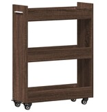 VidaXL Kast met wieltjes 60x22x79 bewerkt hout bruin eikenkleurig