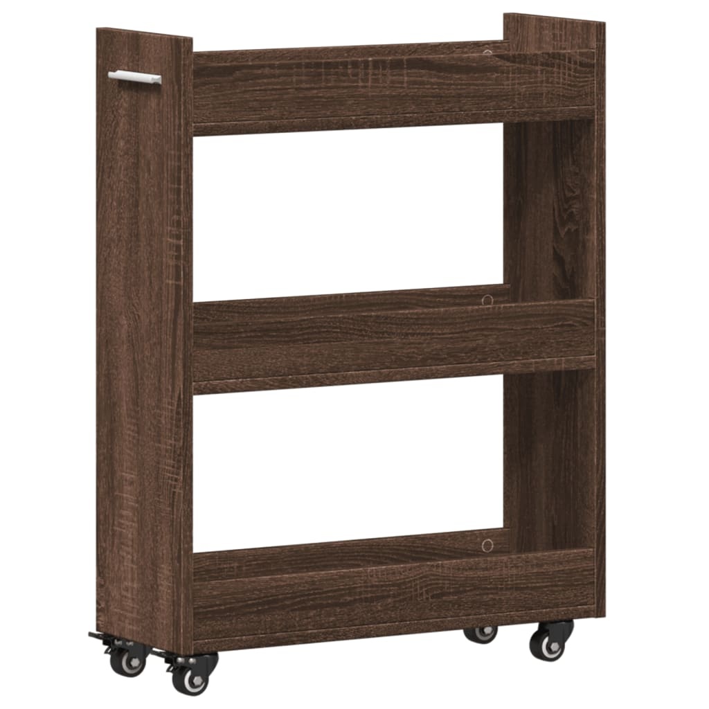 VidaXL Kast met wieltjes 60x22x79 bewerkt hout bruin eikenkleurig