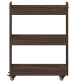 VidaXL Kast met wieltjes 60x22x79 bewerkt hout bruin eikenkleurig