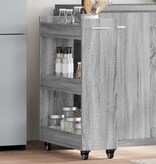 VidaXL Kast met wieltjes 60x22x79 bewerkt hout grijs sonoma