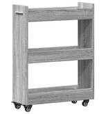 VidaXL Kast met wieltjes 60x22x79 bewerkt hout grijs sonoma