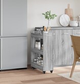 VidaXL Kast met wieltjes 60x22x79 bewerkt hout grijs sonoma