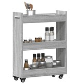 VidaXL Kast met wieltjes 60x22x79 bewerkt hout grijs sonoma