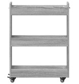 VidaXL Kast met wieltjes 60x22x79 bewerkt hout grijs sonoma