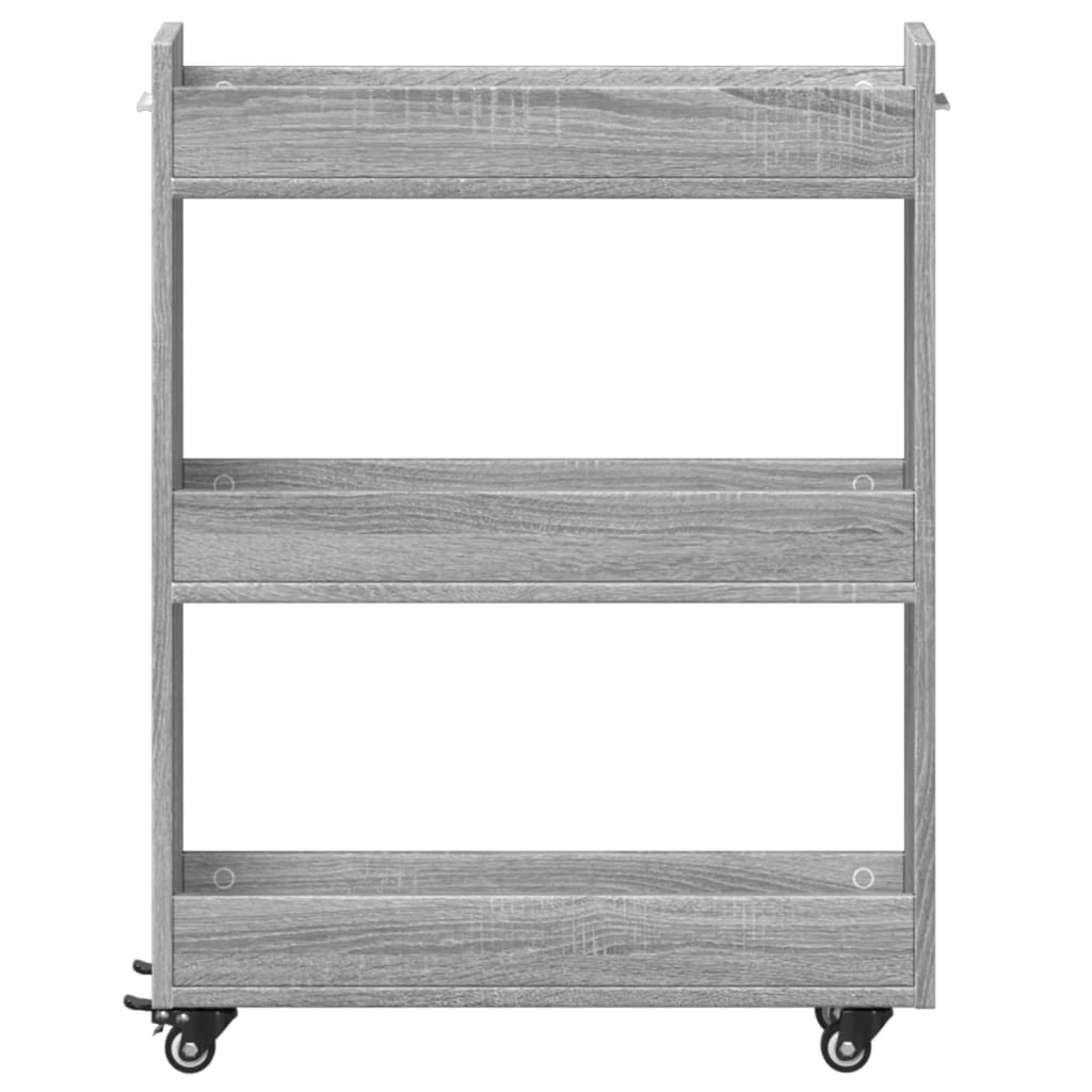 VidaXL Kast met wieltjes 60x22x79 bewerkt hout grijs sonoma