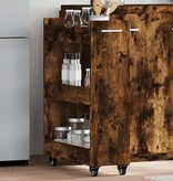 VidaXL Kast met wieltjes 60x22x79 bewerkt hout gerookt eikenkleurig
