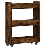 VidaXL Kast met wieltjes 60x22x79 bewerkt hout gerookt eikenkleurig