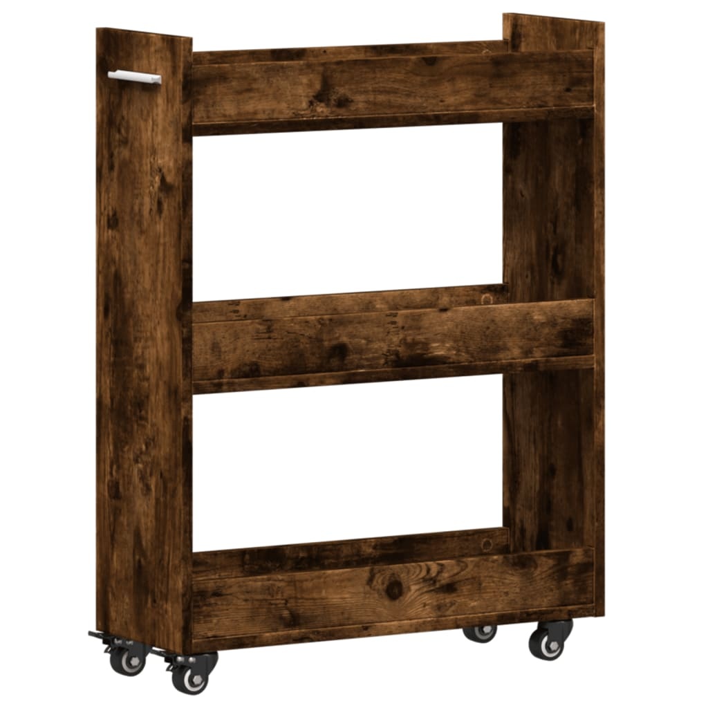 VidaXL Kast met wieltjes 60x22x79 bewerkt hout gerookt eikenkleurig