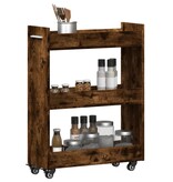 VidaXL Kast met wieltjes 60x22x79 bewerkt hout gerookt eikenkleurig