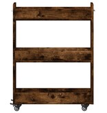 VidaXL Kast met wieltjes 60x22x79 bewerkt hout gerookt eikenkleurig