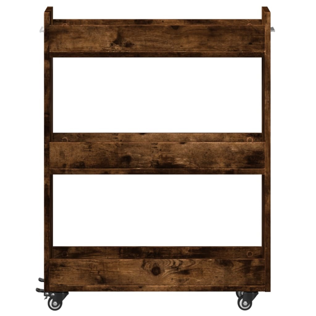VidaXL Kast met wieltjes 60x22x79 bewerkt hout gerookt eikenkleurig