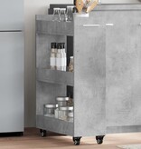 VidaXL Kast met wieltjes 60x22x79 bewerkt hout betongrijs