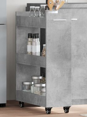 VidaXL Kast met wieltjes 60x22x79 bewerkt hout betongrijs