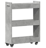 VidaXL Kast met wieltjes 60x22x79 bewerkt hout betongrijs