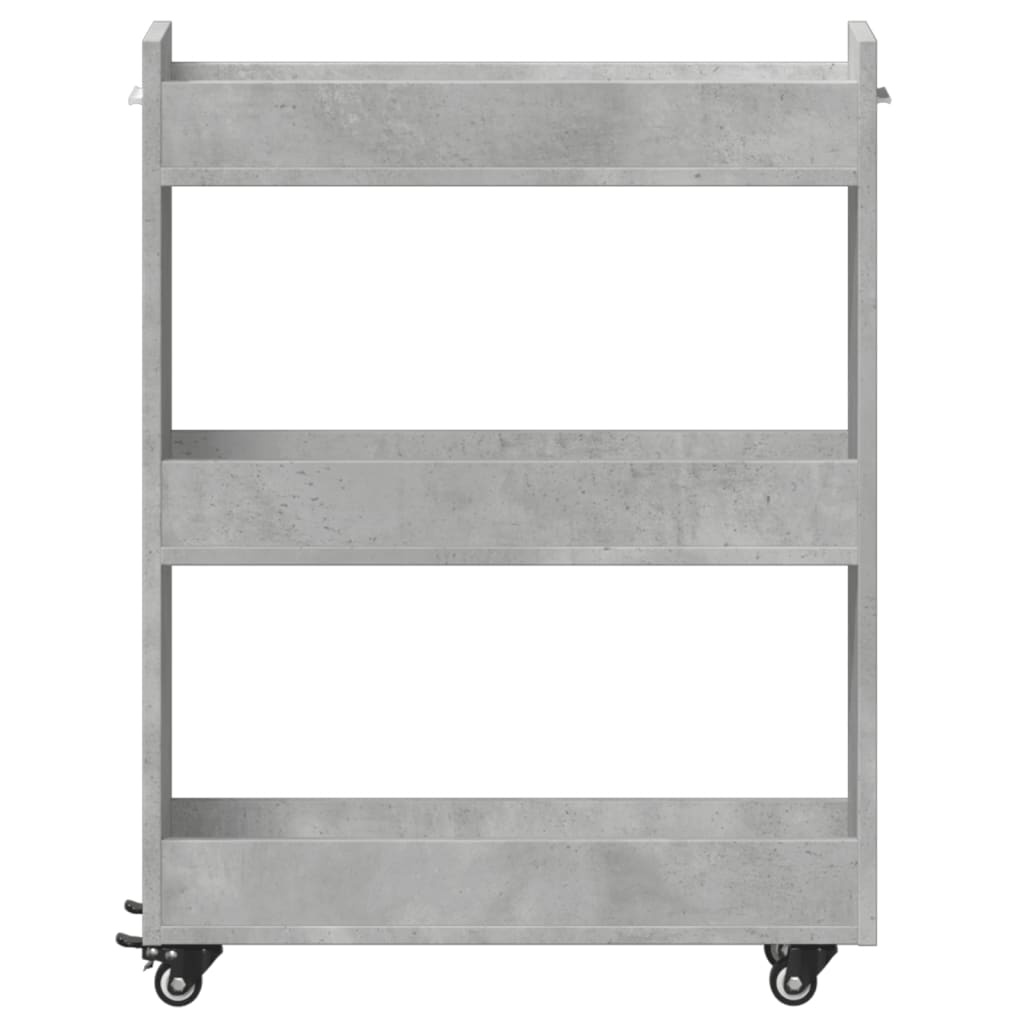VidaXL Kast met wieltjes 60x22x79 bewerkt hout betongrijs