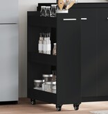 VidaXL Kast met wieltjes 60x22x79 bewerkt hout zwart