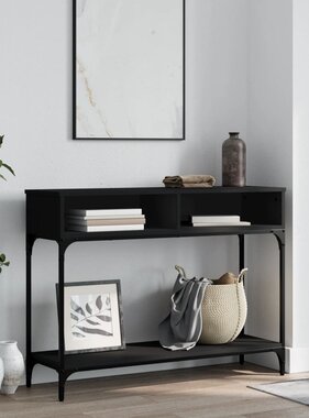 VidaXL Wandtafel 100x30,5x75 cm bewerkt hout zwart