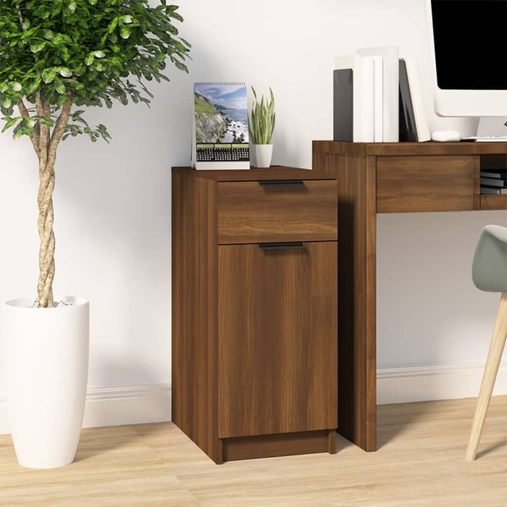 VidaXL Bureaukast 33,5x50x75 cm bewerkt hout bruineikenkleurig