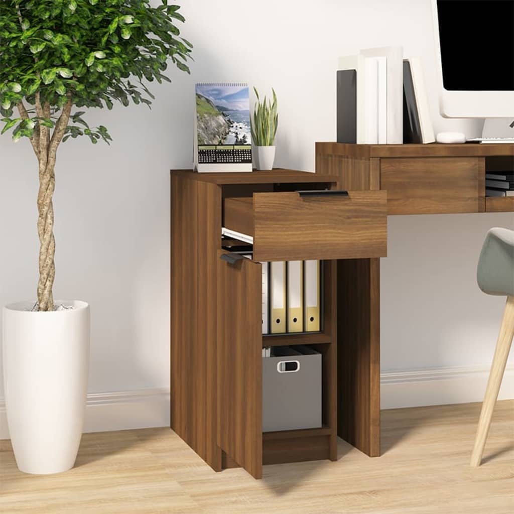 VidaXL Bureaukast 33,5x50x75 cm bewerkt hout bruineikenkleurig