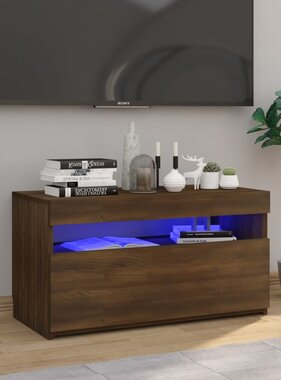 VidaXL Tv-meubel met LED-verlichting 75x35x40 cm bruin eikenkleur